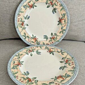 Vintage Johnson Brothers GOLDEN PEARS Earthenware Set of 2 Dinner Plates